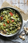 Spinach-Fettuccine-with-Mushrooms-and-Cherry-Tomatoes-1