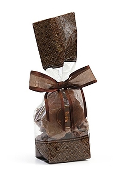 Brown Designer Gift Bag - Belgian Chocolate Coconut Clusters