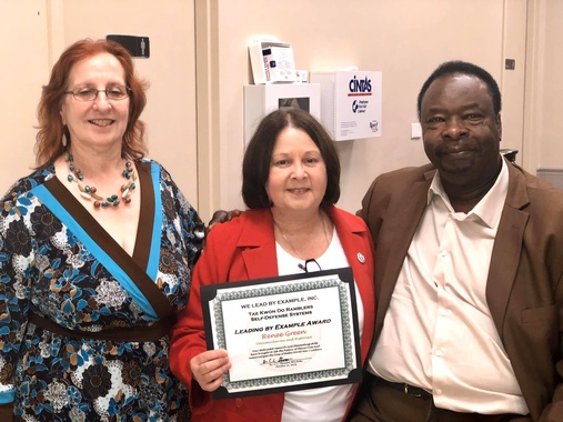 Renee Green, "Peace Cross" Supporter, Honored by We Lead By Example, Inc., October 21, 2019