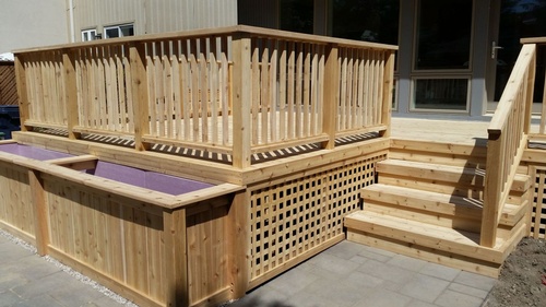 cedar deck and custom deck furniture