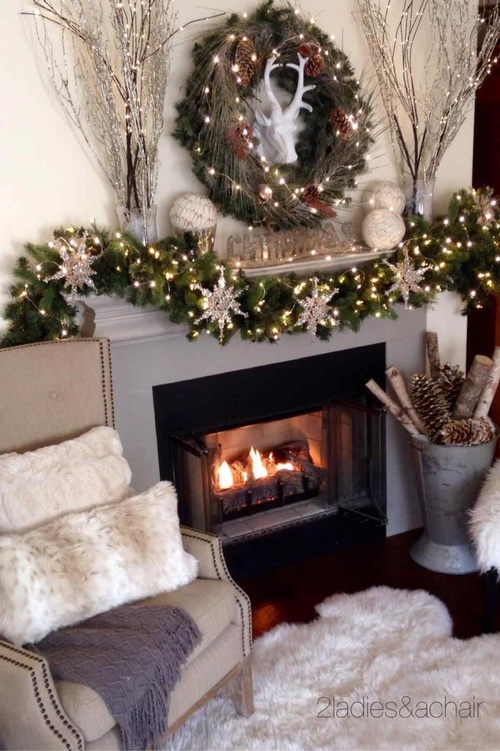 Holiday Mantel Decor by Home Decorator Fresno Clovis - Classic Interior Designs Inc