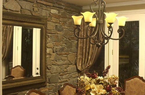 Lit Uplight Chandelier - Home Decor Services Fresno CA by Classic Interior Designs Inc