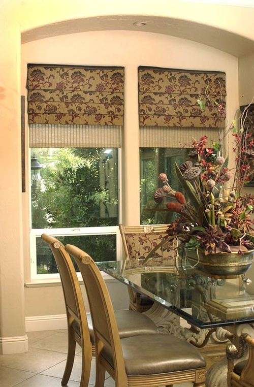 Roman Window Blinds by Interior Decorator Fresno at Classic Interior Designs Inc