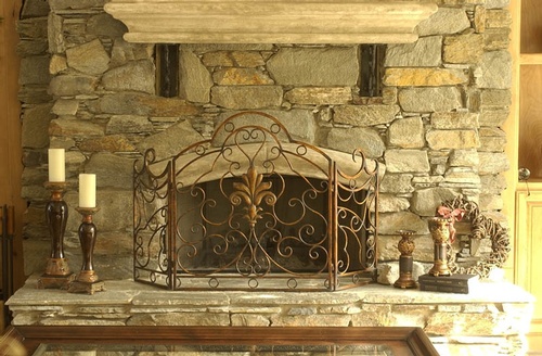 Metallic Fireplace Fence by Home Interior Decorator Fresno at Classic Interior Designs Inc