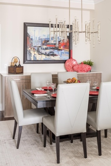 Dining Room Chandelier Oakville ON by Parsons Interiors Ltd.