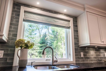 Kitchen Window Treatment - Custom Window Treatments in Oakville ON by Parsons Interiors Ltd.