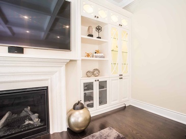 Family Room Wall Unit Accessories - Custom Cabinets Oakville by Parsons Interiors Ltd.