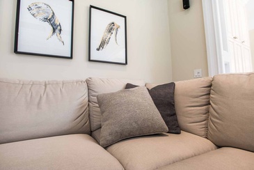 Family Room Custom Pillows - Interior Design Oakville by Parsons Interiors Ltd.