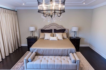 Master Bedroom Chandelier - Bedroom Design Oakville ON by Parsons Interiors Ltd.