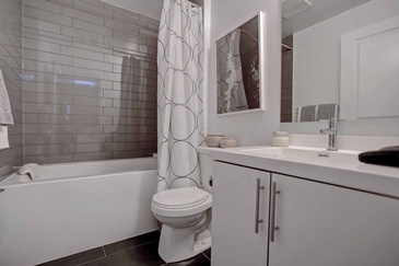 Condo Bathroom Design in Mississauga by Parsons Interiors Ltd.