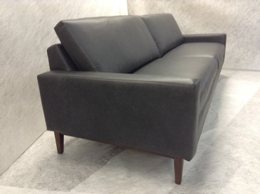 Black 2 seater Leather Sofa at ViVi Upholstery - Custom Furniture Upholstery in Toronto