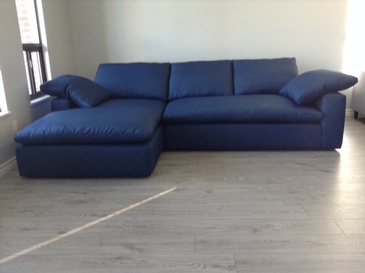 Royal Blue Corner Sofa Bed at ViVi Upholstery - Custom Furniture Upholstery in Toronto