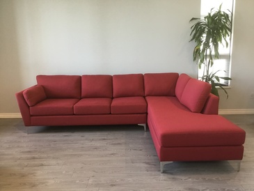 Red Corner Sofa Bed at ViVi Upholstery - Custom Furniture Upholstery in GTA