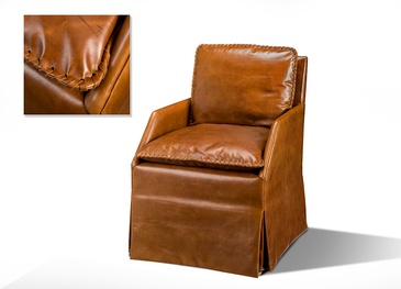 Caramel Color Leather Sofa Chair at ViVi Upholstery - Residential Upholstery GTA