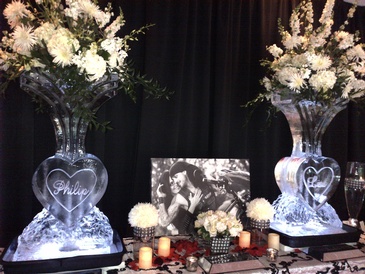 Ice Sculpture Flower Vases by  Festive Ice Sculptures 