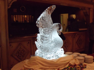 Swan Ice Sculpture Centerpiece by Festive Ice Sculptures