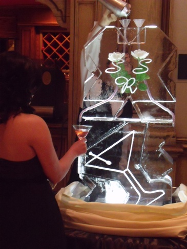 Martini Ice Luge for Wedding by Festive Ice Sculptures