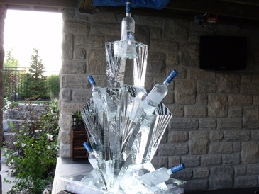 Amazing Bottle Holder Ice Sculpture by Festive Ice Sculptures