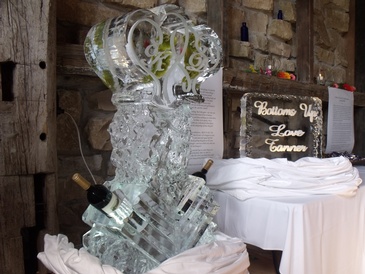 Ice Luge Sculpture for Wedding by Festive Ice Sculptures 