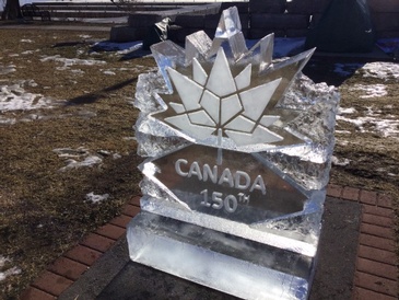 Corporate Ice Logo Sculpture by The Rich Guy at Festive Ice Sculptures
