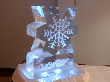 Snowflake Ice design by The Ice Guy at Festive Ice sculptures in London, Ontario