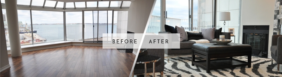 Before and After Home Staging in Aurora - Royal Interior Design Ltd.