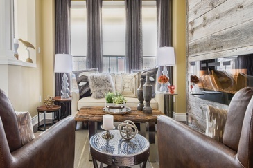 Masculine Rustic Living Space Renovations Richmond Hill by Royal Interior Design Ltd.