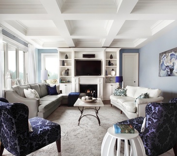 Timeless Blue Living Space Decorating Services Aurora by Royal Interior Design Ltd.