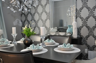 Elegant Baby Blue - Dining Room Renovations Newmarket ON by Royal Interior Design Ltd.