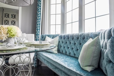 Fresh Turquoise Kitchen - Dining Room Renovations Stouffville ON by Royal Interior Design Ltd.
