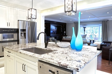Transitional With a Hint of Blue - Kitchen Renovations Richmond Hill by Royal Interior Design Ltd.