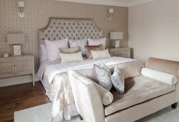 Neutral Earth Tones With a Touch of Lilacs - Bedroom Renovation Aurora by Royal Interior Design Ltd.