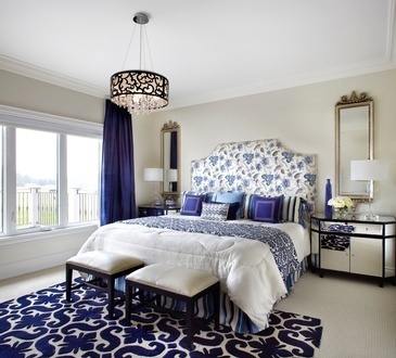 Navy Dream Bedroom Decoration Services Aurora by Royal Interior Design Ltd.