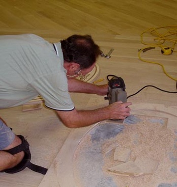Installing Floor Medallion by Al Havner and Sons Hardwood Flooring