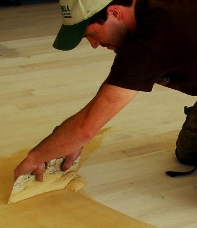 Trowel Filling  - Best Hardwood Floor Installation in Michigan by Al Havner and Sons Hardwood Flooring