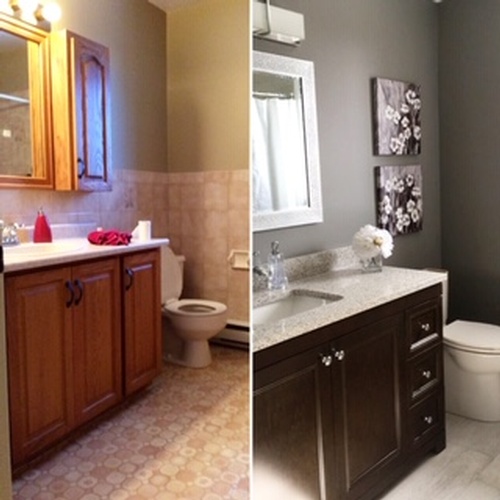 Before and After Bathroom Renovation Services by INTERIORS by NICOLE - Interior Decorator Azilda