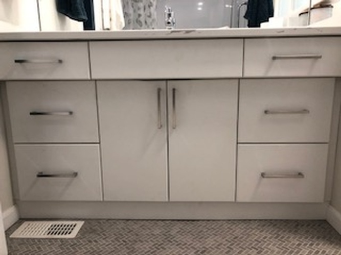 White Bathroom Vanity Cabinets by Onaping Interior Decorator - INTERIORS by NICOLE