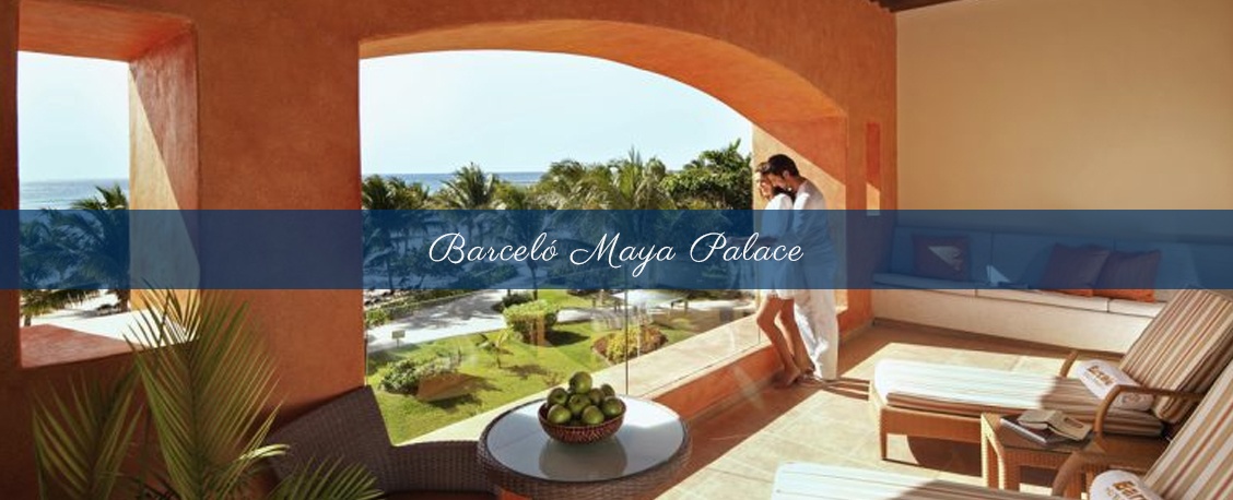 Newly weds at Barcelo Maya Palace during their Destination Wedding