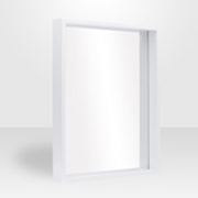 Buy Modern Satin White Ledge Mirror Online at In Style Furniture Gallery