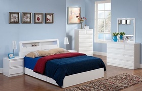 White Coloured Modern Bed - Buy Modern Condo Furniture Toronto at In Style Furniture Gallery