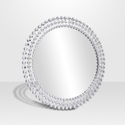 Buy Round Contemporary mirror framed in glass beads at In Style Furniture Gallery