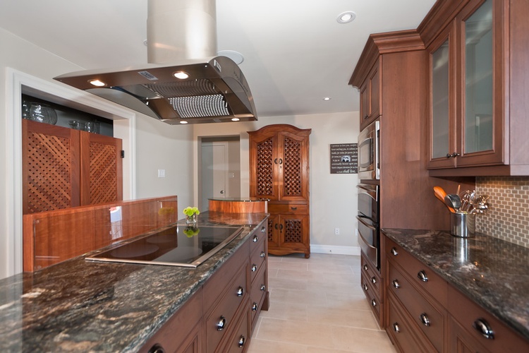Transitional Kitchen with Wooden Cabinets by BEAULIEU DESIGN - Interior Design Firm Ottawa ON
