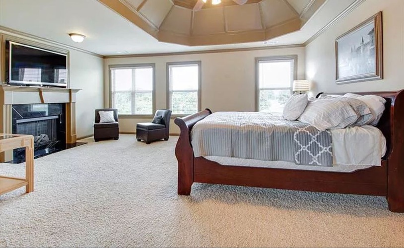 Bedroom with Carpet Flooring and Natural Light - Home Staging Hamilton By Sage Key Interiors