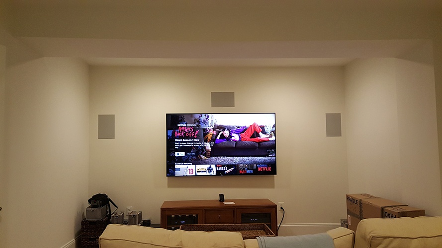 Flat Panel TV Installation in Living Room by CEDIA Certified Technician in Frederick at Nerical LLC