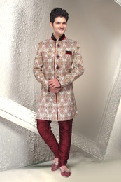 Rich Look White Color Indo Western Sherwani