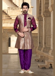 Enhance Your Look Brown Color Indo Western Sherwani