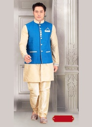 live in Style Beige Color Indo Western Sherwani