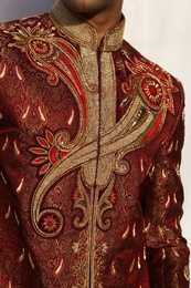 Royal Embroidery Maroon Sherwani BL2018