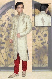 Enrapturing Cream Color Royal Sherwani For Men