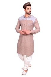 Designer Cotton Pathani Suit